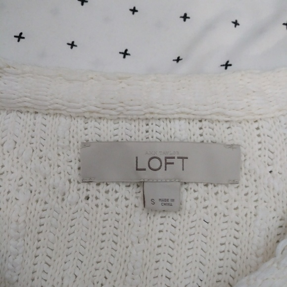 Loft knitted White long-sleeve sweater sz S - Picture 5 of 5